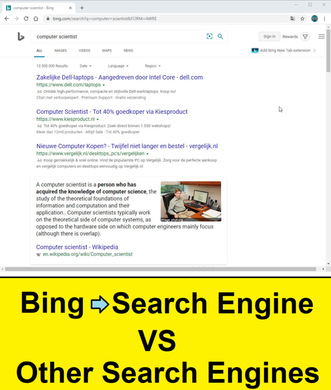 compare bing search engine