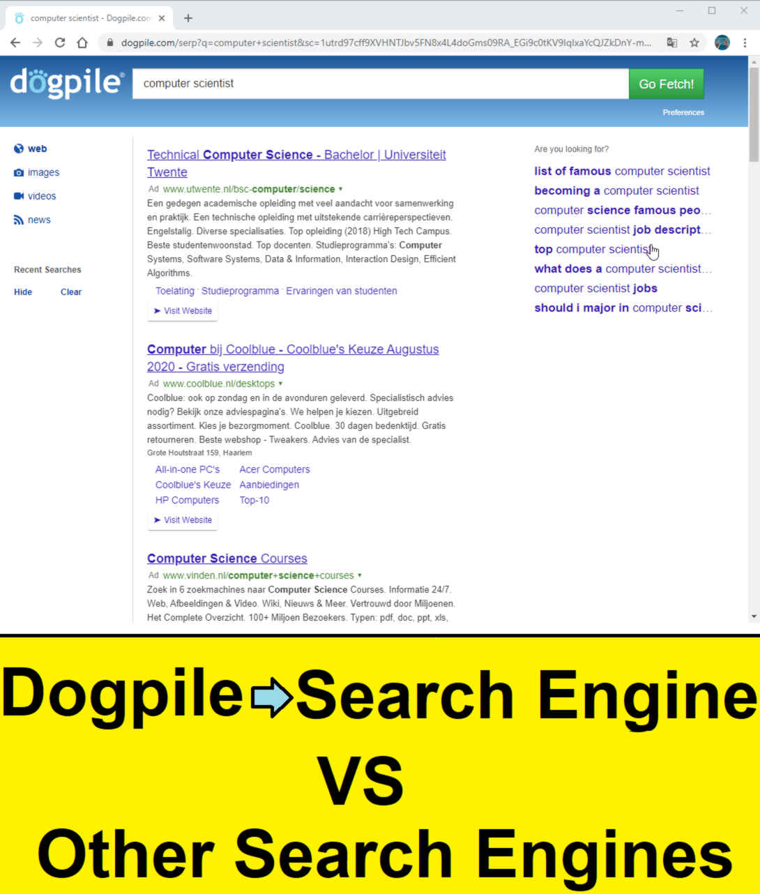 compare dogpile search engine