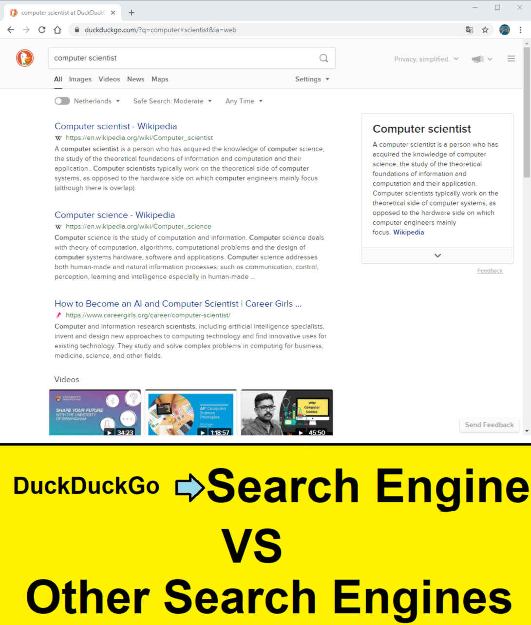 compare duckduckgo search engine
