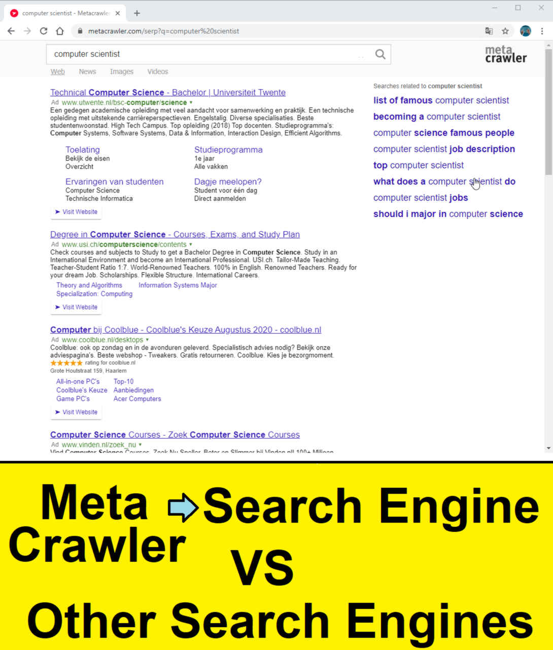 compare metacrawler search engine