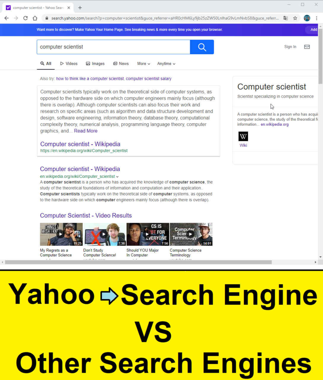 compare yahoo search engine